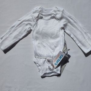 Carter's Just One You®️ Baby 3pk Long Sleeve Bodysuit - Lead White